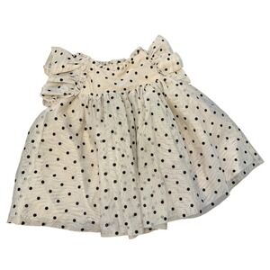 GAP Baby Girl Dress 0-3 Months Quail & Black‎ Polka Dot Ruffle Sleeve Party